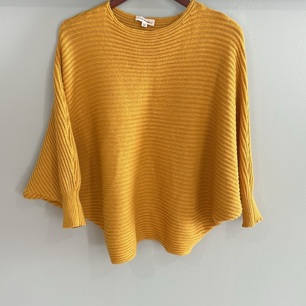 ERSOME POINTELLE DOLMAN SLEEVE
KNIT SWEATER. SIZE S/M.